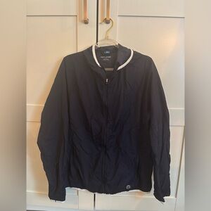 Tory Sport Navy Windbreaker Nylon Jacket Athletic Athleisure Size Large